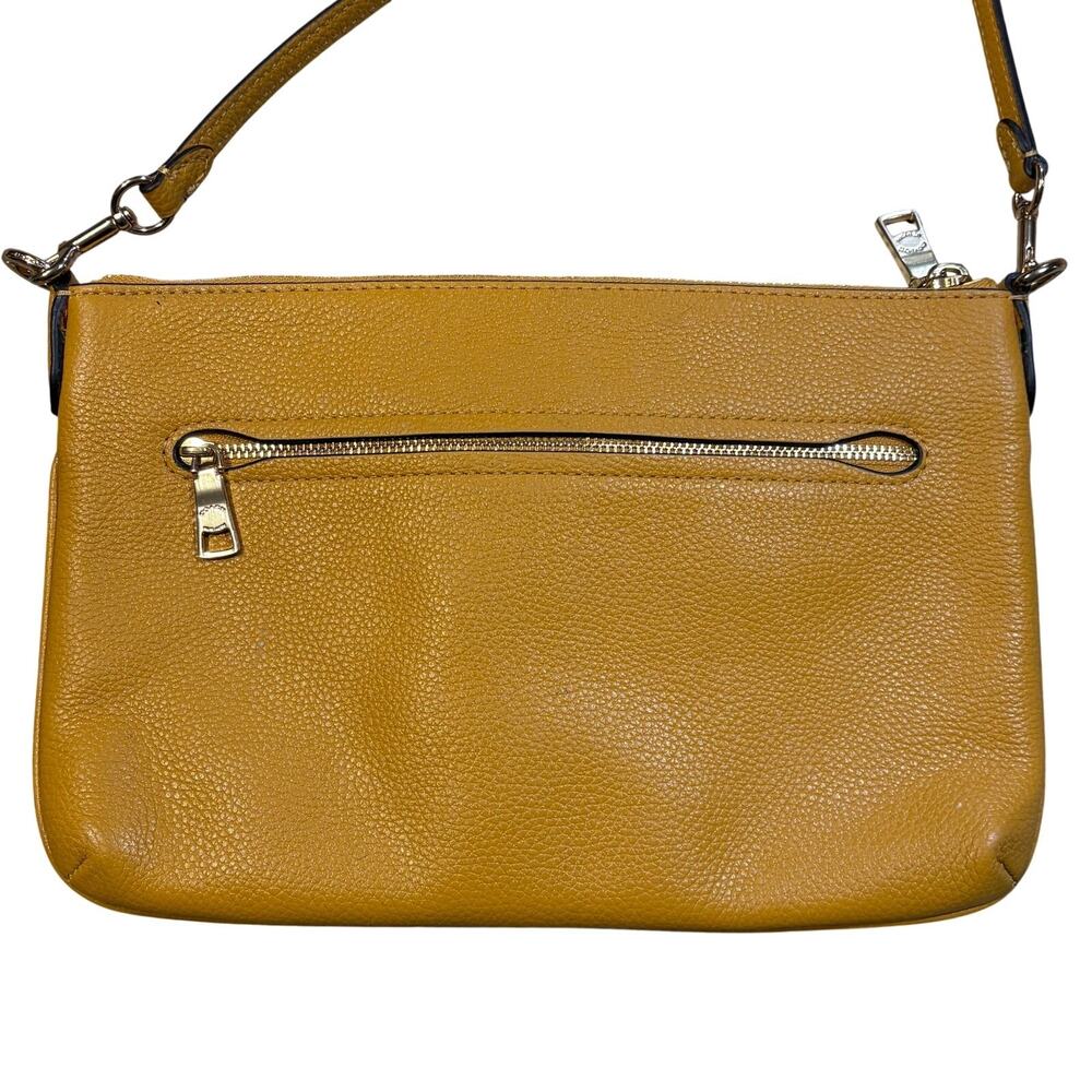Coach Pebbled Leather Polly Top Zip Crossbody Clutch Purse Shoulder Bag Butter - Picture 7 of 10